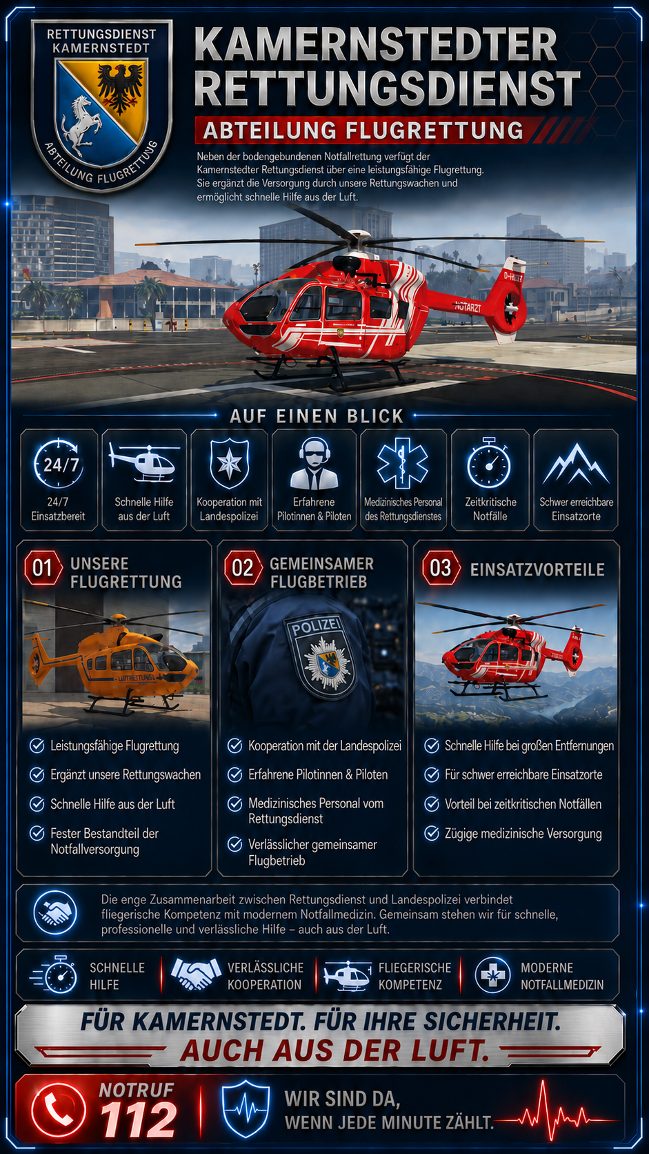 Flyer Flugrettung und Kooperation
